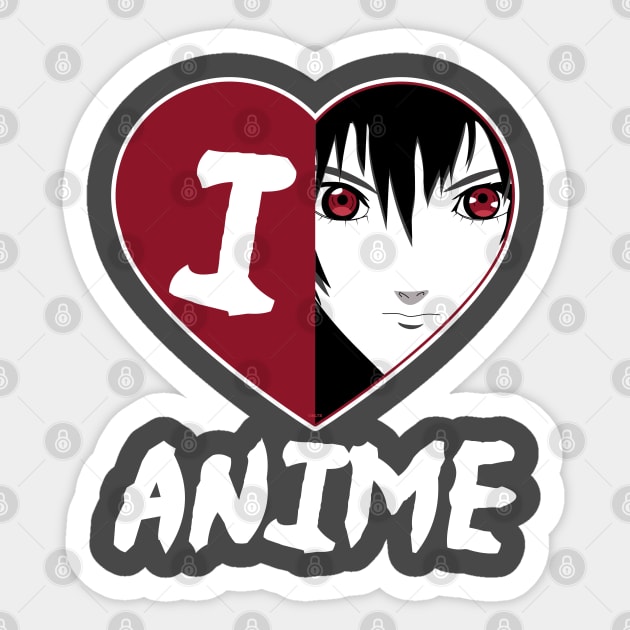 I Love Anime Face Sticker by creative